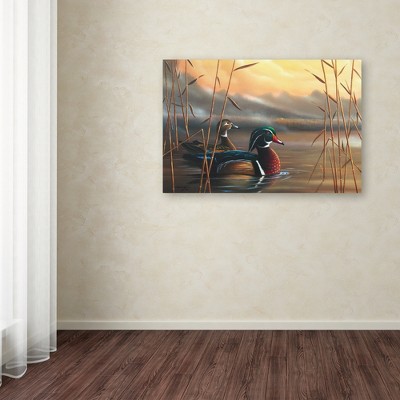 Geno Peoples Wood Ducks 22" x 32" Canvas Wall Art