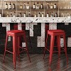 Flash Furniture Kai Commercial Grade 30" High Backless Metal Indoor-Outdoor Bar Height Stool with Poly Resin Wood Seat - 4 of 4