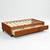 Twin Size Wood Platform Bed Frame with Storage Drawers, Slatted Support, Solid Pine Construction, Espresso Finish - 2 of 4
