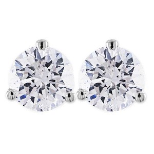 Pompeii3 1ct Martini Screw Back Diamond Studs 14K White Gold - 1 of 3