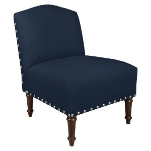 Nail Button Camel Back Chair - Skyline Furniture , Linen Blue