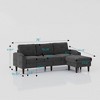 Convertible 3-Seater L-Shaped Sectional Sofa with Footstool, USB & Cup Holder - 4 of 4