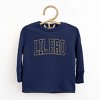 The Juniper Shop Lil Bro Varsity Outline Toddler Long Sleeve Tee - 3T - Navy - 3 of 4