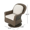 Outdoor Patio Rattan Swivel Rock Club Chairs Set of 2 with Water-Repellent Cushions - 3 of 4
