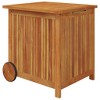 VidaXL Patio Storage Box with Wheels 23.6"x19.7"x22.8" Solid Wood Acacia - 2 of 4