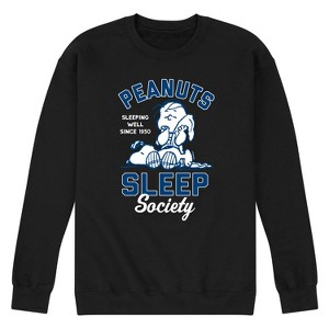 Men's - Peanuts - Peanuts Sleep Society Graphic Fleece Sweatshirt - 1 of 4