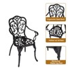 3-Piece Outdoor Cast Aluminum Bistro Set with Table & 2 Chairs, Umbrella Hole Included, for Yard, Garden, Balcony & Poolside - 4 of 4