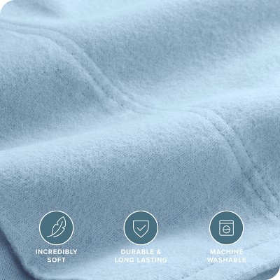 Light Blue Cotton Flannel Standard Pillowcase Set