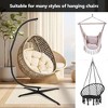 Egg Hanging Swing Chair with Stand - Patio Rattan Wicker Hanging Swing Egg Chair, Foldable Hammock Chair Indoor with Footrest, UV Resistant Cushion - 4 of 4