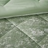 Sapphtopaz 4-Piece Blush Crushed Velvet Comforter Set, Diamond Quilted Full/Queen Quilt Set with 2 Shams & Decorative Pillow -Green - 4 of 4