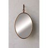 16" x 26" Oval Metal Framed Wall Mirror with Bracket Distressed Gold Finish - 3R Studios - image 3 of 4