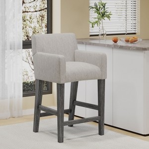 Upholstered 26 inch Counter Stool - Light Gray - 1 of 4