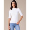 INSPIRE CHIC Women's Mock Neck Lightweight Slim Fit Half Sleeve Knit Pullover Sweater - 3 of 4