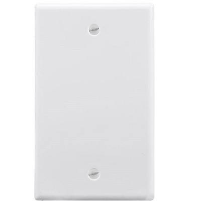 White 1-Gang Rectangular Blank Wall Plate with Screws