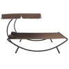 vidaXL Sun Lounger Brown Powder-coated steel, Polyester 78.7 x 57.1 in - 3 of 4
