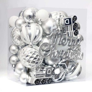 WhizMax  Christmas Balls 65pcs, Christmas Tree Decoration Set, Christmas Ornaments Set for Xmas Tree Holiday Party Garland Decor - 1 of 1