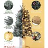 Home 3ft Christmas Tree Pre-Lit Artificial Christmas Tree with Snowflake Base, Flocked Snow 78 Warm White Lights 8 Lighting Modes, Xmas Holiday Decor - 4 of 4