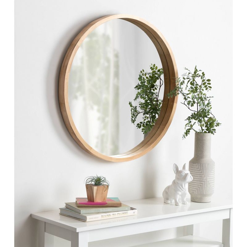30&#34; x 30&#34; Hutton Round Wood Wall Mirror Natural - Kate and Laurel, 6 of 13