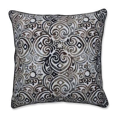 25" Corrinthian Driftwood Floor Pillow Black - Pillow Perfect