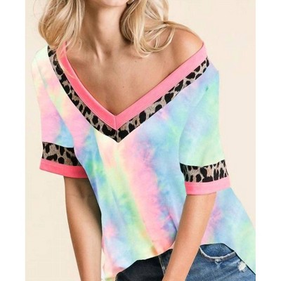 Women's Chloe Tie Dye & Leopard Top - BiBi