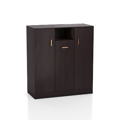 HOMES: Inside + Out Eucera Shoe Cabinet Transitional with Adjustable Shelves Espresso