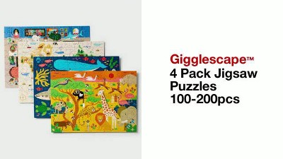 4 Pack Jigsaw Puzzles 100 200pcs Gigglescape Kids 100 Piece Ages 6 Fantasy Theme Problem Solving Target