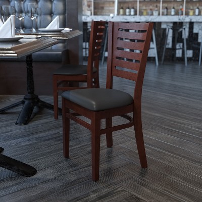 Black and Brown Wood Slat Back Side Chair
