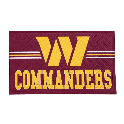 Evergreen NFL Washington Commanders Embossed Mat Cross Hatch Indoor and Outdoor Doormat