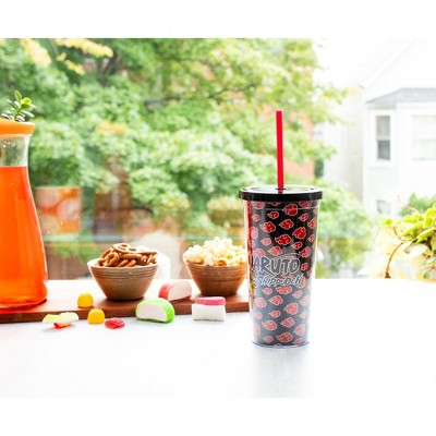 Naruto Shippuden Akatsuki 20-Ounce Black Plastic Travel Tumbler