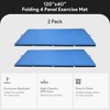 BalanceFrom Fitness GoGym 120x48in Extra Thick Anti Tear High Density All Purpose Aerobic Gymnastics Mat with Velcro Carrying Handles, Blue (2 Pack) - 3 of 4