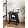 Wood Side Table with Storage Shelf, Small End Tables for Small Spaces, Square Nightstand and Accent Table for Living Room & Bedroom - 4 of 4