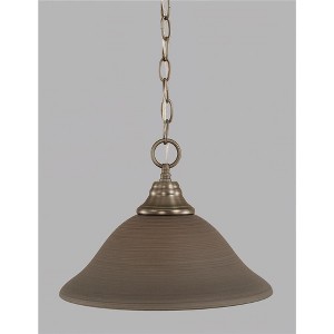 Toltec Lighting Any 1 - Light Pendant in  Brushed Nickel with 12" Gray Linen Shade - 1 of 1