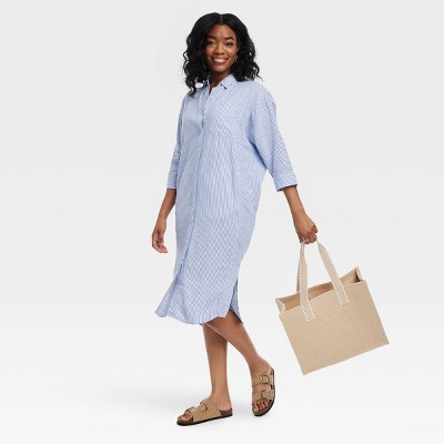 Women's 3/4 Sleeve Midi Shirtdress - Universal Thread - image 3