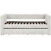 DOMETOUR Twin Size Daybed, Upholstered sofa bed,The bottom pulls out to form a bed ,Plaid corduroy fabric- beige(86*43.5*34 inch) - 3 of 4