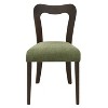 Christopher Knight Home Set of 2 Aaron Rubberwood Upholstered Dining Chairs with Curved Open Back Green/Dark Brown - 4 of 4
