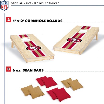 San Francisco 49ers Travel Size Wood Cornhole Set with Bean Bags