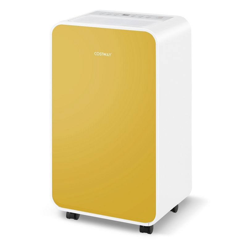 Costway Dehumidifier for Home Basement 32 Pints/Day 3 Modes Portable up to 2500 Sq. Ft Blue/Pink/Yellow, 1 of 11
