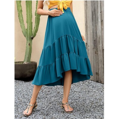 Maternity Dress High Waist Maternity Patchwork Long Skirt