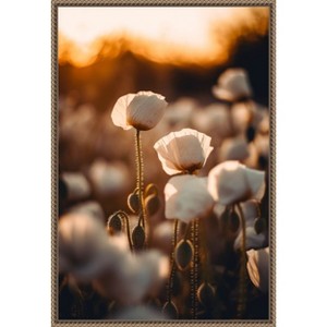 Amanti Art White Poppy Field No 2 by Treechild  Framed Canvas Wall Art - 1 of 4