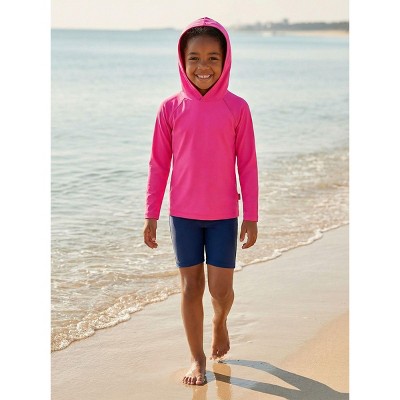 City Threads Swim UPF 50+ Hooded Long Sleeve Rashguard Tee for Boys and Girls - Elf Green, 6Y — фото 2