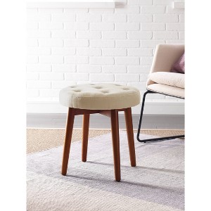 Penelope Round Tufted Stool - Adore Décor - 1 of 4