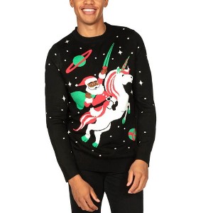Men's Santa Unicorn Ugly Christmas Sweater  - Funny Ugly Christmas Sweater for H: Large - 1 of 1