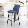CAVINAS 360° Swivel Counter Height Bar Stools with Metal Footrest,Set of 2,25.6"H Plush Linen Barstools for Kitchen Island,300lbs Capacity - 4 of 4