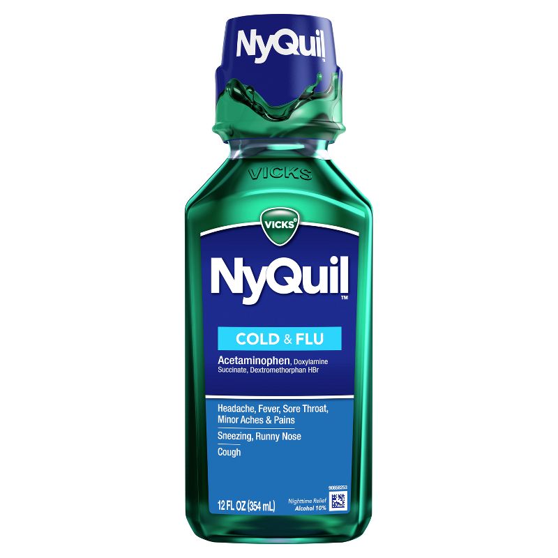 Vicks NyQuil Cold &#38; Flu Medicine Liquid - 12 fl oz, 4 of 10