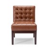 Faux Leather Contemporary Accent Chair with Tufted Waffle Stitch - 3 of 4