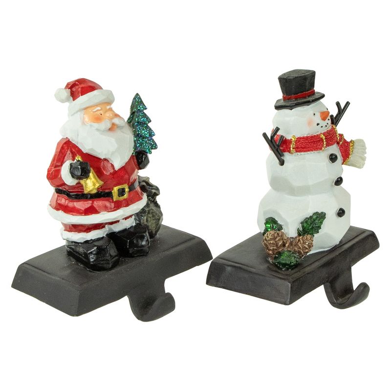 Northlight Set of 2 Santa and Snowman Christmas Stocking Holders 5.5", 4 of 7
