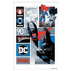 Trends International DC Comics 90th - Batman & Superman Framed Wall Poster Prints - 1 of 4