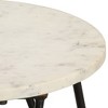 vidaXL Coffee Table End Table Side Sofa Table Real Stone with Marble Texture - White 15.7" x 15.7" x 15.7" - 3 of 4