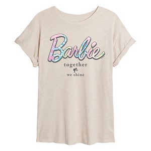 Women's - Barbie - Tie Dye Barbie Oversized Graphic T-Shirt - 1 of 4