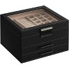 Jewelry Box with Glass Lid Accessory Organizer Case for Rings Necklaces Earrings - 2 of 4